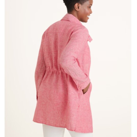 Chico's Jacket Women's Sz 12/14 Blue Cross Dye Linen Utility Jacket‎ (Chico's 2) - Picture 15 of 15